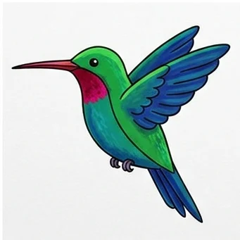 How to Draw a Hummingbird: Easy Step-by-Step Drawing Tutorial for Kids 10 How to Draw a Hummingbird Step 9