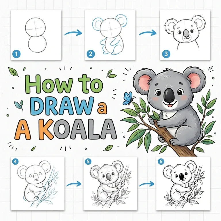 How to Draw a Koala: Easy Step-by-Step Drawing Tutorial for Kids 60 How to Draw a Koala