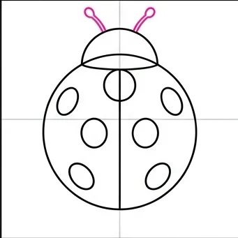 How to Draw a Ladybug: Easy Step-by-Step Drawing Tutorial for Kids 7 How to Draw a Ladybug Step 6