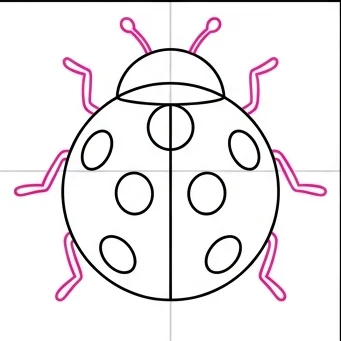 How to Draw a Ladybug: Easy Step-by-Step Drawing Tutorial for Kids 8 How to Draw a Ladybug Step 7