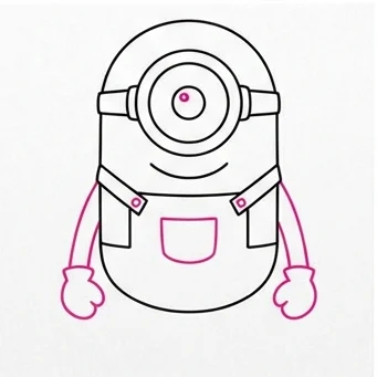 How to Draw a Minion: Easy Step-by-Step Drawing Tutorial for Kids 8 How to Draw a Minion Step 7