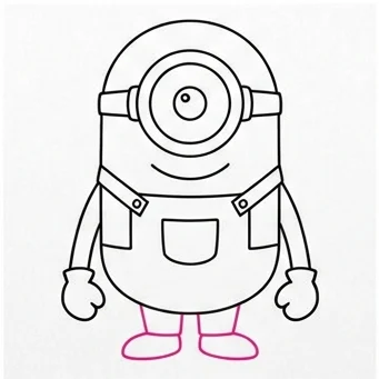 How to Draw a Minion: Easy Step-by-Step Drawing Tutorial for Kids 9 How to Draw a Minion Step 8