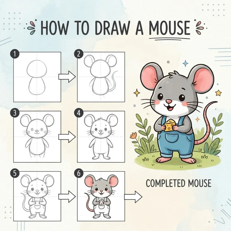How to Draw a Mouse: Easy Step-by-Step Drawing Tutorial for Kids 21 How to Draw a Mouse