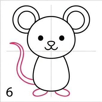 How to Draw a Mouse: Easy Step-by-Step Drawing Tutorial for Kids 7 How to Draw a Mouse Step 6