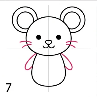 How to Draw a Mouse: Easy Step-by-Step Drawing Tutorial for Kids 8 How to Draw a Mouse Step 7