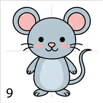 How to Draw a Mouse: Easy Step-by-Step Drawing Tutorial for Kids 10 How to Draw a Mouse Step 9
