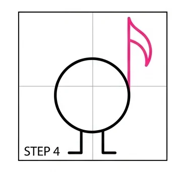 How to Draw a Musical Note: Easy Step-by-Step Drawing Tutorial for Kids 5 How to Draw a Musical Note Step 4