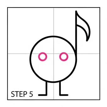 How to Draw a Musical Note: Easy Step-by-Step Drawing Tutorial for Kids 6 How to Draw a Musical Note Step 5