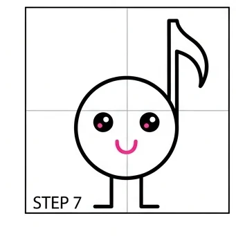 How to Draw a Musical Note: Easy Step-by-Step Drawing Tutorial for Kids 8 How to Draw a Musical Note Step 7