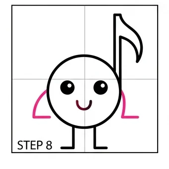 How to Draw a Musical Note: Easy Step-by-Step Drawing Tutorial for Kids 9 How to Draw a Musical Note Step 8