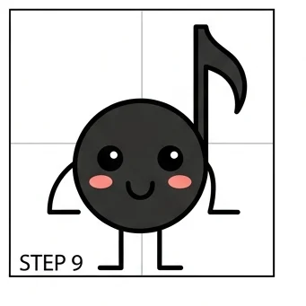How to Draw a Musical Note: Easy Step-by-Step Drawing Tutorial for Kids 10 How to Draw a Musical Note Step 9