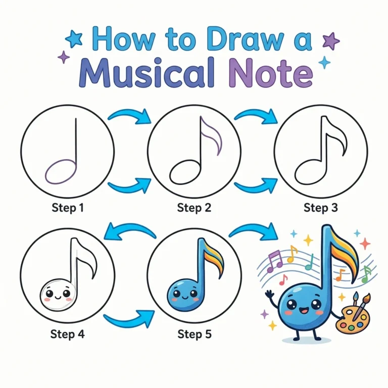 How to Draw a Musical Note: Easy Step-by-Step Drawing Tutorial for Kids 31 How to Draw a Musical Note