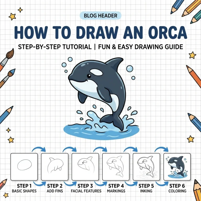 How to Draw an Orca: Easy Step-by-Step Drawing Tutorial for Kids 41 How to Draw an Orca