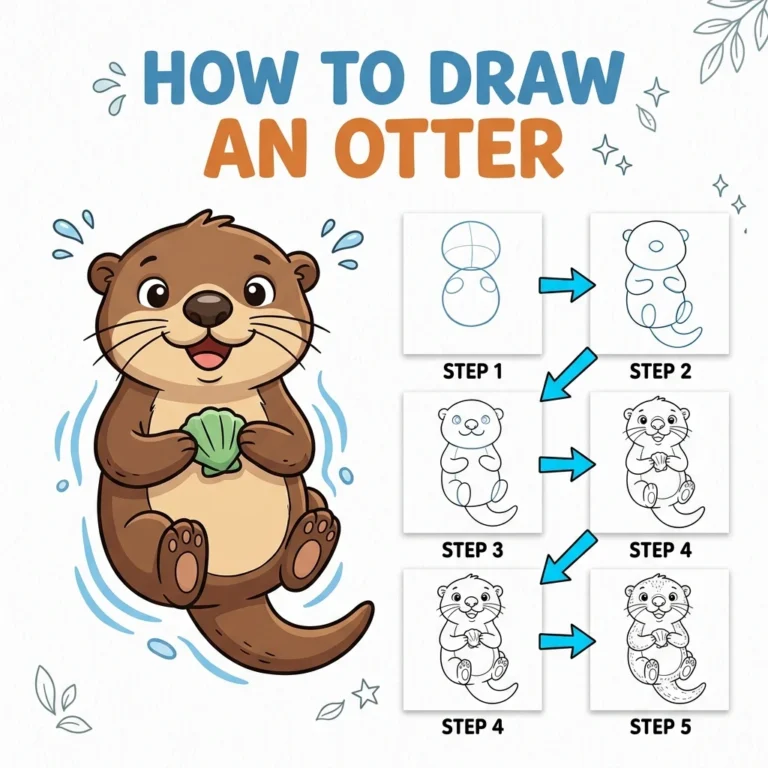 How to Draw an Otter: Easy Step-by-Step Drawing Tutorial for Kids 21 How to Draw an Otter