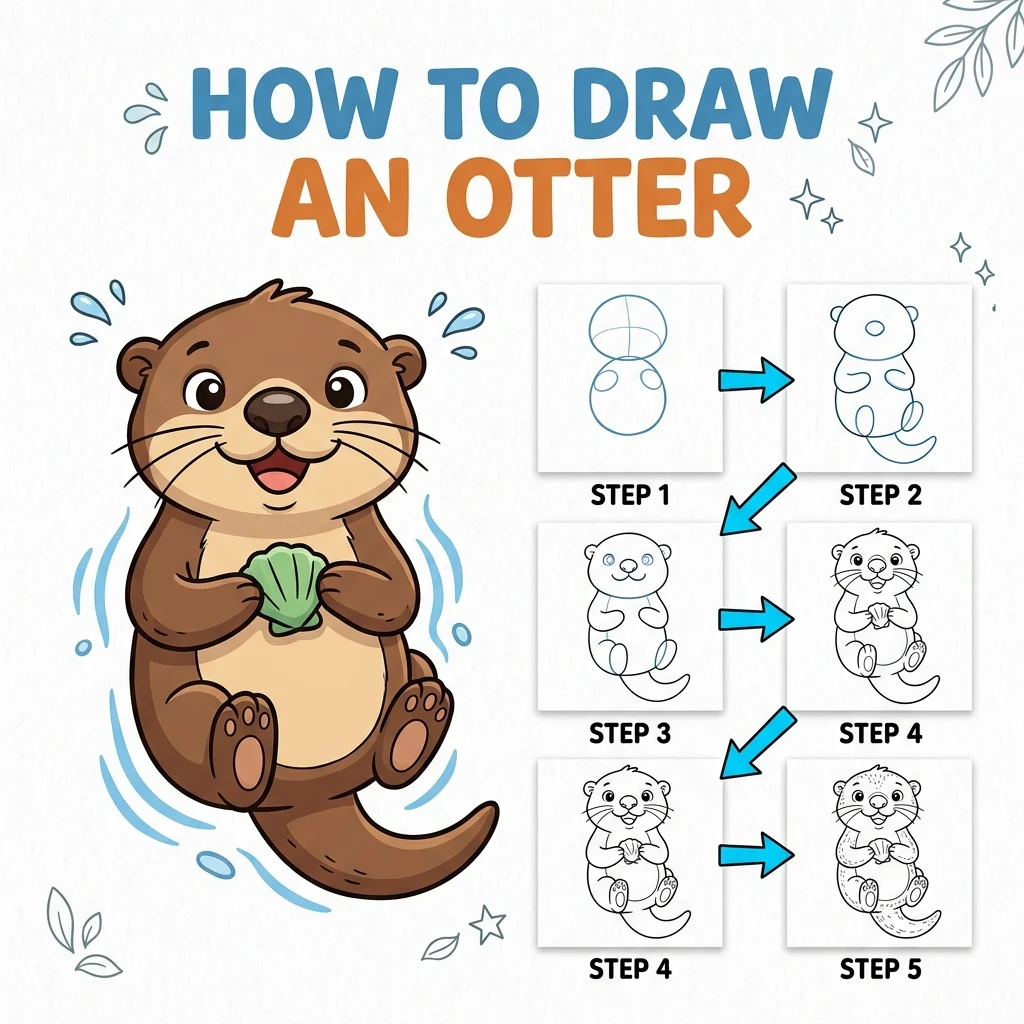 How to Draw an Otter: Easy Step-by-Step Drawing Tutorial for Kids 1 How to Draw an Otter