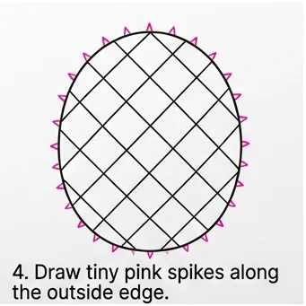 How to Draw a Pineapple: Easy Step-by-Step Drawing Tutorial for Kids 5 How to Draw a Pineapple Step 4