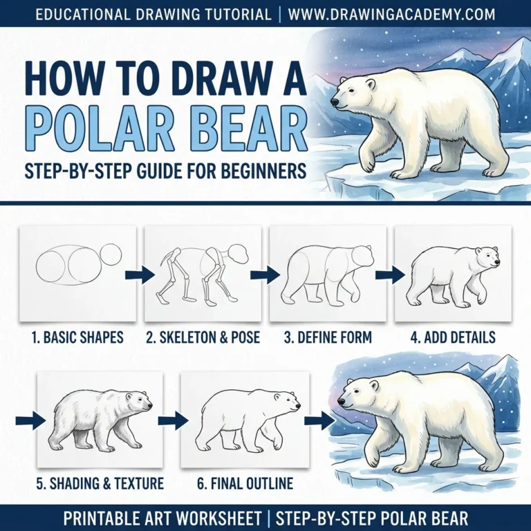 How to Draw a Polar Bear: Easy Step-by-Step Drawing Tutorial for Kids 11 How to Draw a Polar Bear