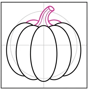 How to Draw a Pumpkin: Easy Step-by-Step Drawing Tutorial for Kids 7 How to Draw a Pumpkin Step 6