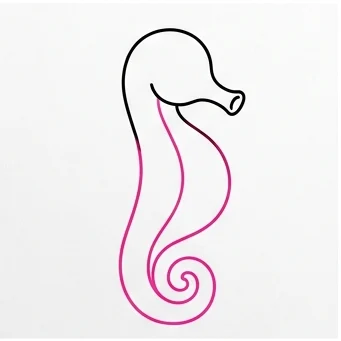 How to Draw a Seahorse: Easy Step-by-Step Drawing Tutorial for Kids 5 How to Draw a Seahorse Step 4