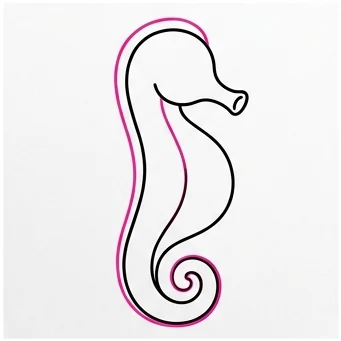 How to Draw a Seahorse: Easy Step-by-Step Drawing Tutorial for Kids 6 How to Draw a Seahorse Step 5