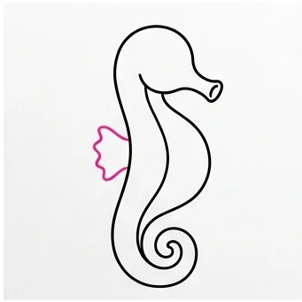How to Draw a Seahorse: Easy Step-by-Step Drawing Tutorial for Kids 7 How to Draw a Seahorse Step 6