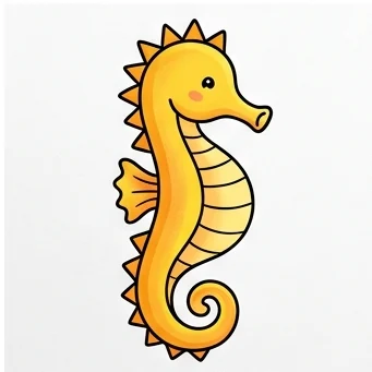 How to Draw a Seahorse: Easy Step-by-Step Drawing Tutorial for Kids 10 How to Draw a Seahorse Step 9
