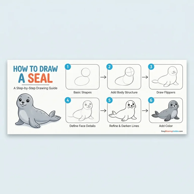 How to Draw a Seal: Easy Step-by-Step Drawing Tutorial for Kids 61 How to Draw a Seal