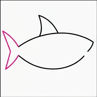 How to Draw an Easy Shark: Easy Step-by-Step Drawing Tutorial for Kids 5 How to Draw an Easy Shark Step 4
