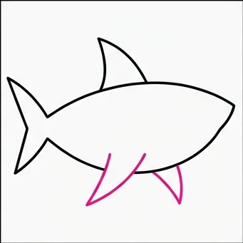 How to Draw an Easy Shark: Easy Step-by-Step Drawing Tutorial for Kids 6 How to Draw an Easy Shark Step 5