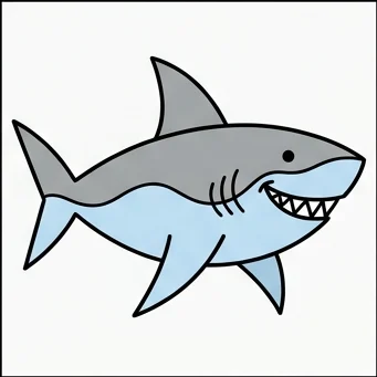 How to Draw an Easy Shark: Easy Step-by-Step Drawing Tutorial for Kids 10 How to Draw an Easy Shark Step 9