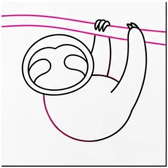 How to Draw a Sloth: Easy Step-by-Step Drawing Tutorial for Kids 6 How to Draw a Sloth Step 5