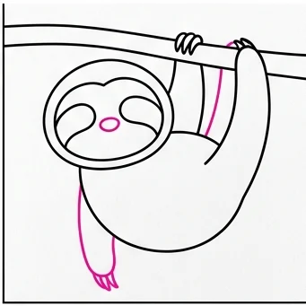How to Draw a Sloth: Easy Step-by-Step Drawing Tutorial for Kids 7 How to Draw a Sloth Step 6