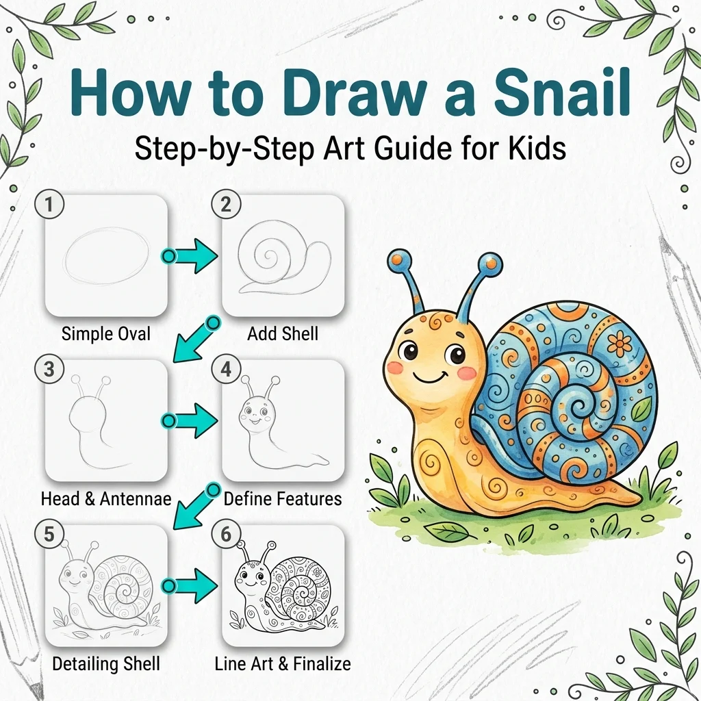 How to Draw a Snail: Easy Step-by-Step Drawing Tutorial for Kids 1 How to Draw a Snail Educational Header