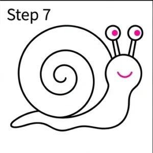 How to Draw a Snail: Easy Step-by-Step Drawing Tutorial for Kids 8 How to Draw a Snail Step 7