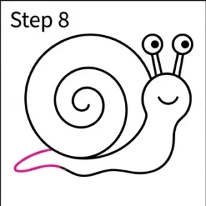 How to Draw a Snail: Easy Step-by-Step Drawing Tutorial for Kids 9 How to Draw a Snail Step 8