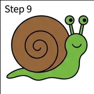 How to Draw a Snail: Easy Step-by-Step Drawing Tutorial for Kids 10 How to Draw a Snail Step 9