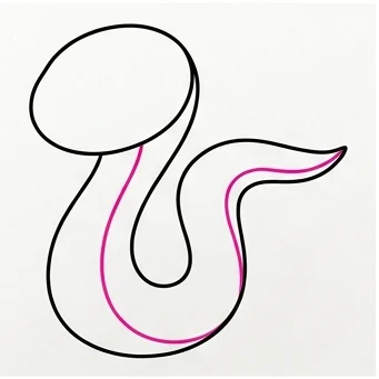 How to Draw a Snake: Easy Step-by-Step Drawing Tutorial for Kids 5 How to Draw a Snake Step 4