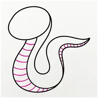 How to Draw a Snake: Easy Step-by-Step Drawing Tutorial for Kids 6 How to Draw a Snake Step 5
