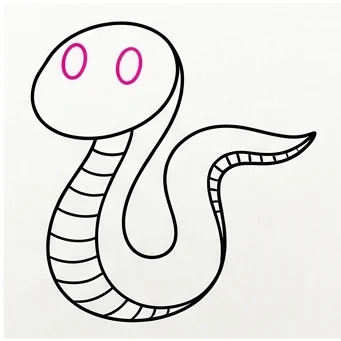 How to Draw a Snake: Easy Step-by-Step Drawing Tutorial for Kids 7 How to Draw a Snake Step 6