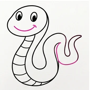 How to Draw a Snake: Easy Step-by-Step Drawing Tutorial for Kids 8 How to Draw a Snake Step 7