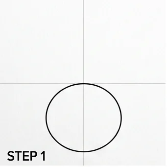 How to Draw a Snowman: Easy Step-by-Step Drawing Tutorial for Kids 2 How to Draw a Snowman Step 1