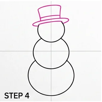 How to Draw a Snowman: Easy Step-by-Step Drawing Tutorial for Kids 5 How to Draw a Snowman Step 4