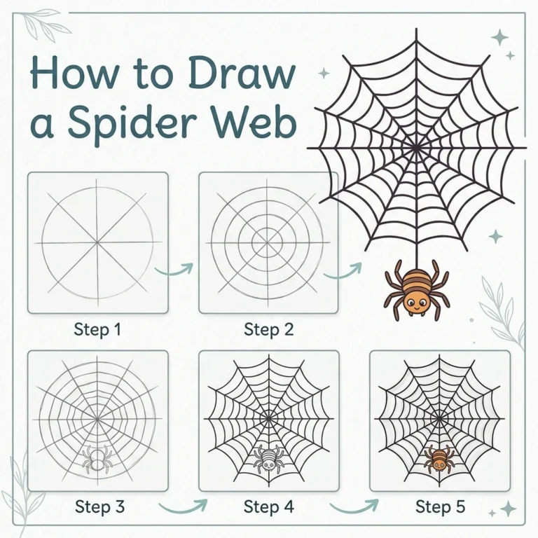 How to Draw a Spider Web: Easy Step-by-Step Drawing Tutorial for Kids 21 How to Draw a Spider Web