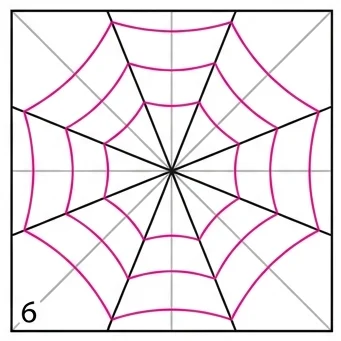 How to Draw a Spider Web: Easy Step-by-Step Drawing Tutorial for Kids 7 How to Draw a Spider Web Step 6