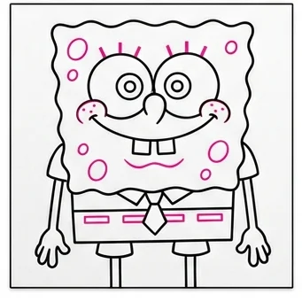 How to Draw SpongeBob: Easy Step-by-Step Drawing Tutorial for Kids 9 How to Draw SpongeBob Step 8