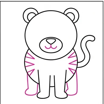 How to Draw a Tiger: Easy Step-by-Step Drawing Tutorial for Kids 8 How to Draw a Tiger Step 7