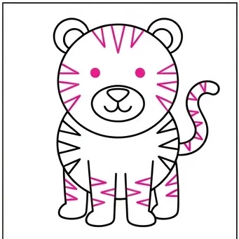 How to Draw a Tiger: Easy Step-by-Step Drawing Tutorial for Kids 9 How to Draw a Tiger Step 8