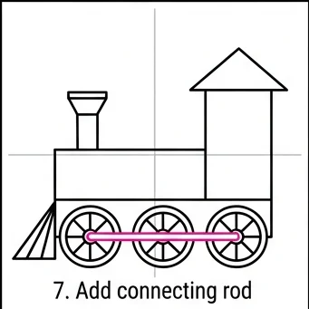 How to Draw a Train: Easy Step-by-Step Drawing Tutorial for Kids 8 How to Draw a Train Step 7