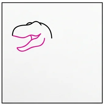 How to Draw a T-Rex: Easy Step-by-Step Drawing Tutorial for Kids 3 How to Draw a T-Rex Step 2