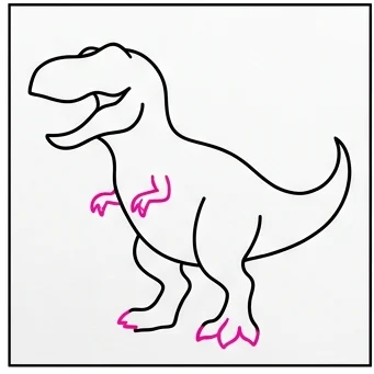 How to Draw a T-Rex: Easy Step-by-Step Drawing Tutorial for Kids 8 How to Draw a T-Rex Step 7